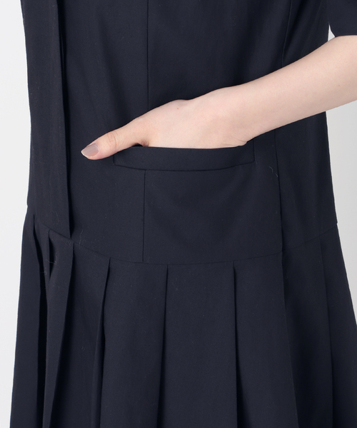 VERMEIL par iena（ヴェルメイユパーイエナ）の「《追加》コットンリネンタイプライターワンピース（ワンピース・レディース・ブラック/ネイビー・38/36）」の19枚目の写真