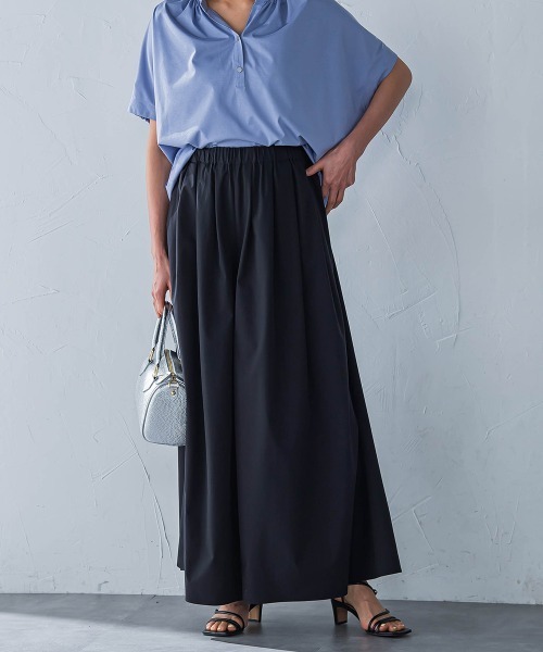 LAUTREAMONT（ロートレアモン）の「【晴れ軽】撥水UVワイドパンツ≪UV/接触冷感/撥水性/洗濯機で洗える≫（その他パンツ・レディース・ブルー/ブラック/ブラウン・9号/7号）」の2枚目の写真