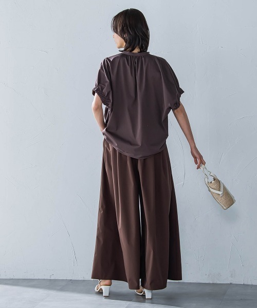 LAUTREAMONT（ロートレアモン）の「【晴れ軽】撥水UVワイドパンツ≪UV/接触冷感/撥水性/洗濯機で洗える≫（その他パンツ・レディース・ブルー/ブラック/ブラウン・9号/7号）」の4枚目の写真