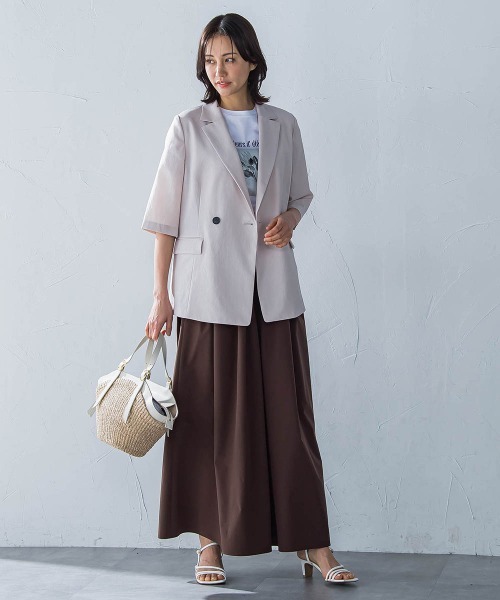 LAUTREAMONT（ロートレアモン）の「【晴れ軽】撥水UVワイドパンツ≪UV/接触冷感/撥水性/洗濯機で洗える≫（その他パンツ・レディース・ブルー/ブラック/ブラウン・9号/7号）」の5枚目の写真