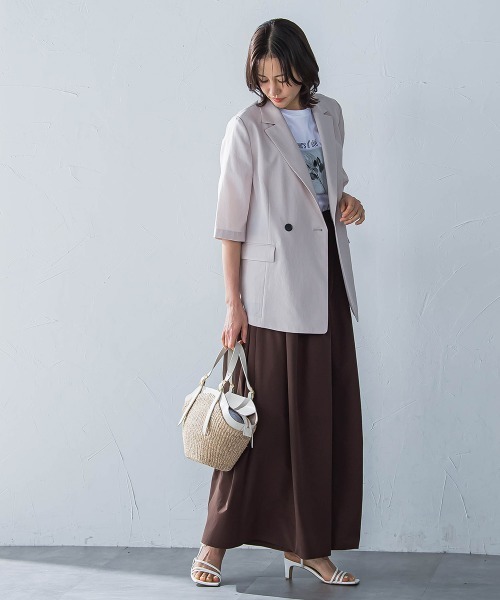 LAUTREAMONT（ロートレアモン）の「【晴れ軽】撥水UVワイドパンツ≪UV/接触冷感/撥水性/洗濯機で洗える≫（その他パンツ・レディース・ブルー/ブラック/ブラウン・9号/7号）」の7枚目の写真