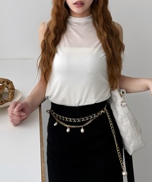 ROYAL PARTY | キラキラシアーノースリーブトップス(Tシャツ/カットソー)