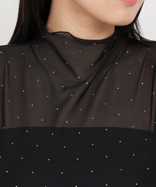 ROYAL PARTY(ロイヤルパーティー)の「キラキラシアーノースリーブトップス(Tシャツ/カットソー・レディース・オフホワイト/ブラック・FREE)」の11枚目の写真
