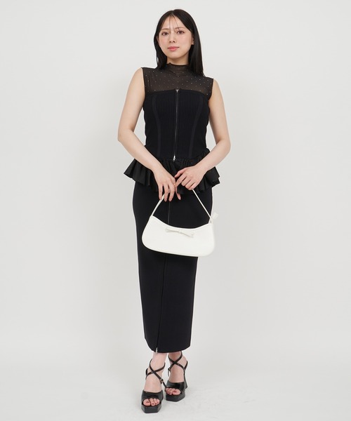 ROYAL PARTY(ロイヤルパーティー)の「キラキラシアーノースリーブトップス(Tシャツ/カットソー・レディース・オフホワイト/ブラック・FREE)」の18枚目の写真