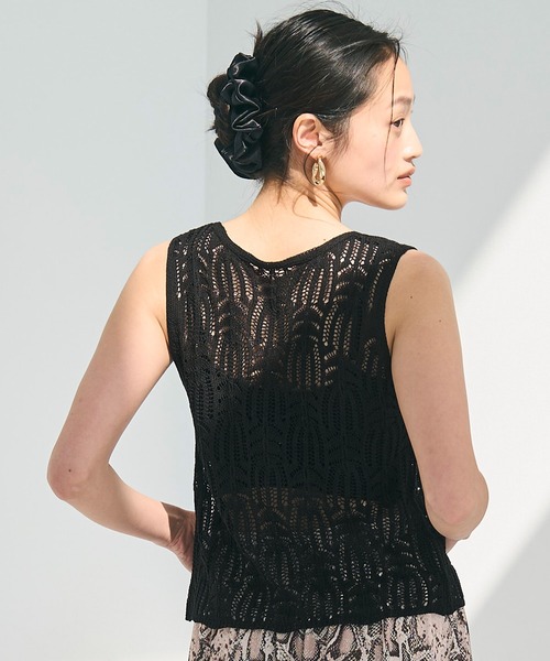 coca（coca）（コカ）の「リボンクロシェタンクトップ（タンクトップ・レディース・レッド/ブラック・ONE SIZE）」の5枚目の写真