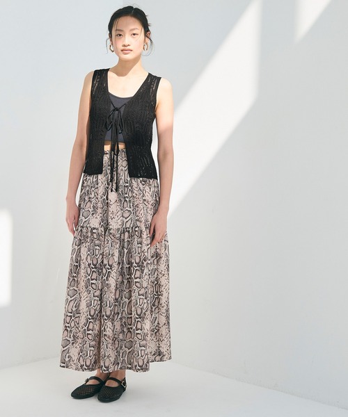 coca（coca）（コカ）の「リボンクロシェタンクトップ（タンクトップ・レディース・レッド/ブラック・ONE SIZE）」の6枚目の写真