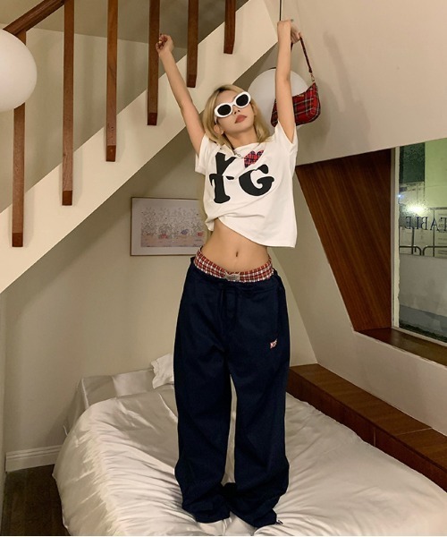 gossip!ロサンゼルス(ゴシップロサンゼルス)の「Y2K ハート チェックグラフィックプリントTシャツ(Tシャツ/カットソー・レディース・グレー/ホワイト・FREE)」の19枚目の写真