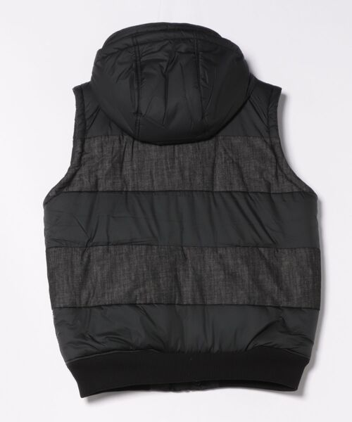G-STAR（ジースター）の「SALVOS-R HOODED VEST/デニムナイロン異素材ミックス中綿フーデッドベスト（ダウンベスト・メンズ・ブラック系その他・SMALL/MEDIUM/LARGE）」の2枚目の写真
