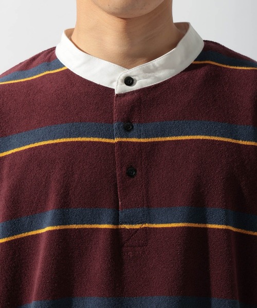 niko and...（ニコアンド）の「パイルボーダーラガーＴシャツ（Tシャツ/カットソー・メンズ・ボルドー/グリーン・MEDIUM/LARGE）」の17枚目の写真