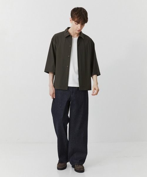 PUBLIC TOKYO（パブリックトウキョウ）の「〈セットアップ対応〉Air tool リラックスハーフスリーブシャツ（シャツ/ブラウス・メンズ・ブラック/カーキ/ダークグレー・1/2）」の22枚目の写真