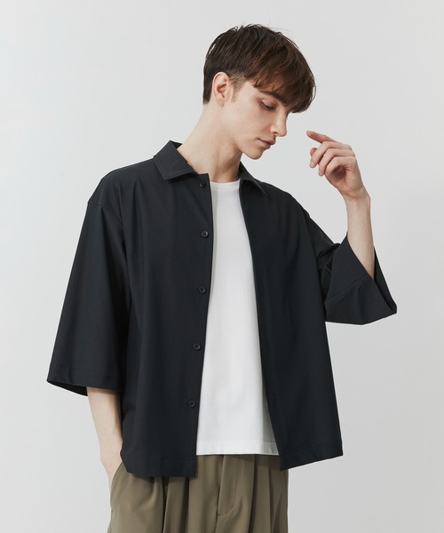 PUBLIC TOKYO（パブリックトウキョウ）の「〈セットアップ対応〉Air tool リラックスハーフスリーブシャツ（シャツ/ブラウス・メンズ・ブラック/カーキ/ダークグレー・1/2）」の13枚目の写真