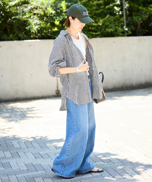 SLOBE IENA（スローブイエナ）の「《追加》リネンコットンレギュラーシャツ（シャツ/ブラウス・レディース・スカイブルー/ブラック系その他/ベージュ/ピンク・FREE）」の8枚目の写真