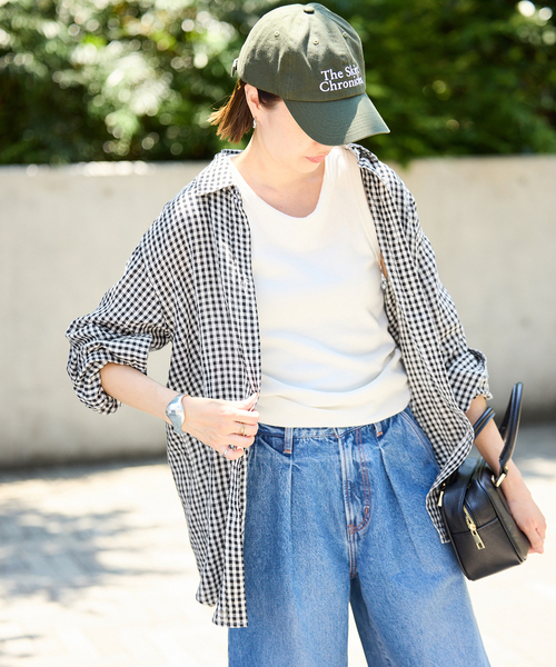 SLOBE IENA（スローブイエナ）の「《追加》リネンコットンレギュラーシャツ（シャツ/ブラウス・レディース・スカイブルー/ブラック系その他/ベージュ/ピンク・FREE）」の11枚目の写真