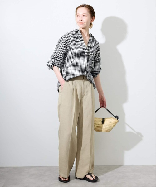 SLOBE IENA（スローブイエナ）の「《追加》リネンコットンレギュラーシャツ（シャツ/ブラウス・レディース・スカイブルー/ブラック系その他/ベージュ/ピンク・FREE）」の13枚目の写真