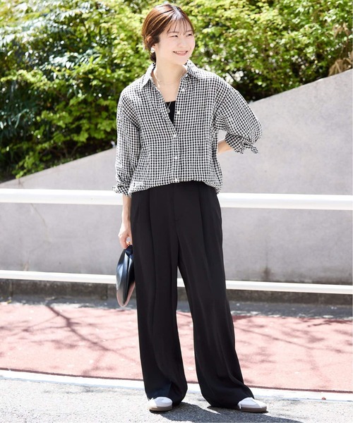 SLOBE IENA（スローブイエナ）の「《追加》リネンコットンレギュラーシャツ（シャツ/ブラウス・レディース・スカイブルー/ブラック系その他/ベージュ/ピンク・FREE）」の17枚目の写真