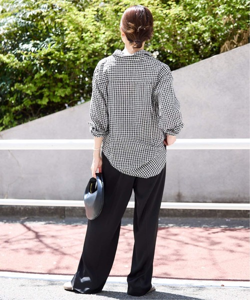 SLOBE IENA（スローブイエナ）の「《追加》リネンコットンレギュラーシャツ（シャツ/ブラウス・レディース・スカイブルー/ブラック系その他/ベージュ/ピンク・FREE）」の18枚目の写真