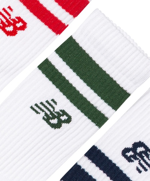 NEW BALANCE（ニューバランス）の「Active ライフスタイル ストライプド クルー ソックス 3P（ソックス/靴下・メンズ・その他1・LARGE/MEDIUM/SMALL）」の4枚目の写真