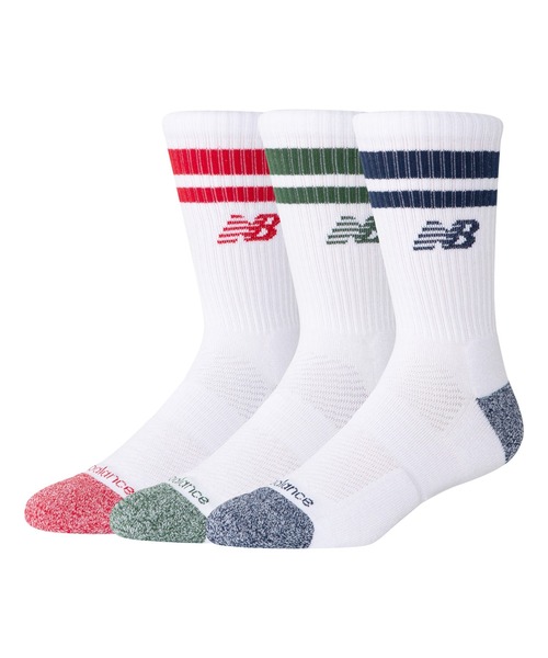 NEW BALANCE（ニューバランス）の「Active ライフスタイル ストライプド クルー ソックス 3P（ソックス/靴下・メンズ・その他1・LARGE/MEDIUM/SMALL）」の6枚目の写真