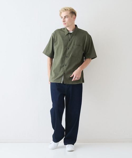 JEANS MATE(ジーンズメイト)の「【NATURAL STORY/ナチュラルストーリー】快適素材 リネンタッチ半袖シャツ ドライタッチ 速乾(シャツ/ブラウス・メンズ・チャコールグレー/カーキ/オフホワイト/グレー・MEDIUM/X-LARGE/LARGE)」の10枚目の写真