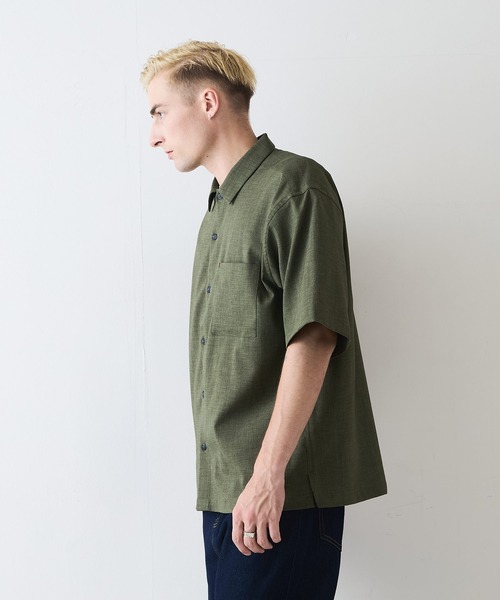 JEANS MATE(ジーンズメイト)の「【NATURAL STORY/ナチュラルストーリー】快適素材 リネンタッチ半袖シャツ ドライタッチ 速乾(シャツ/ブラウス・メンズ・チャコールグレー/カーキ/オフホワイト/グレー・MEDIUM/X-LARGE/LARGE)」の13枚目の写真