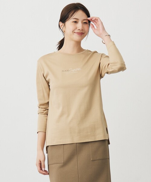 J.PRESS Ladies（J.プレス レディス）の「ロゴ Tシャツ（Tシャツ/カットソー・レディース・ブルー系/ホワイト系/ベージュ系/オレンジ系・SMALL）」の2枚目の写真