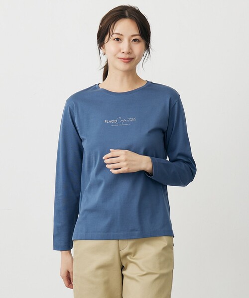 J.PRESS Ladies（J.プレス レディス）の「ロゴ Tシャツ（Tシャツ/カットソー・レディース・ブルー系/ホワイト系/ベージュ系/オレンジ系・SMALL）」の3枚目の写真