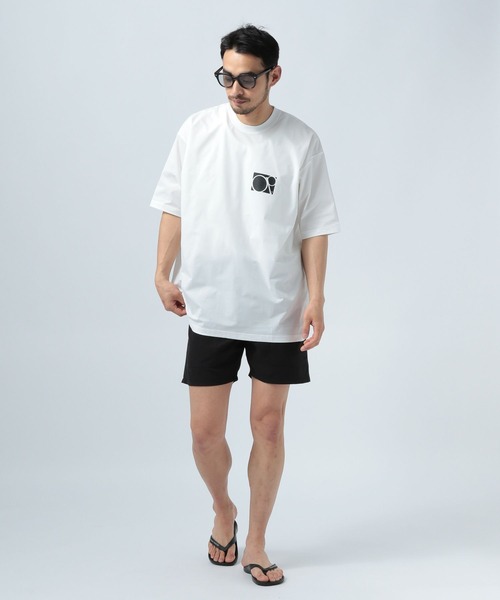 Ocean Pacific（オーシャンパシフィック）の「【Ocean Pacific(オーシャンパシフィック)】OLD PATTERNラッシュガードTシャツ[吸水速乾・UVカット・水陸両用]（Tシャツ/カットソー・メンズ・ブラック/ホワイト・MEDIUM/LARGE）」の7枚目の写真