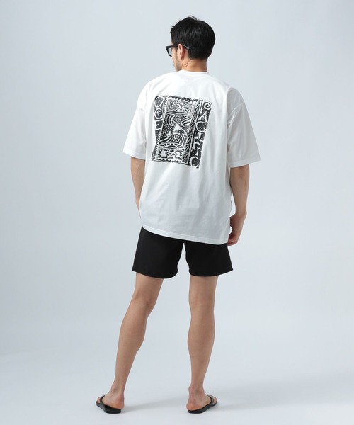 Ocean Pacific（オーシャンパシフィック）の「【Ocean Pacific(オーシャンパシフィック)】OLD PATTERNラッシュガードTシャツ[吸水速乾・UVカット・水陸両用]（Tシャツ/カットソー・メンズ・ブラック/ホワイト・MEDIUM/LARGE）」の8枚目の写真