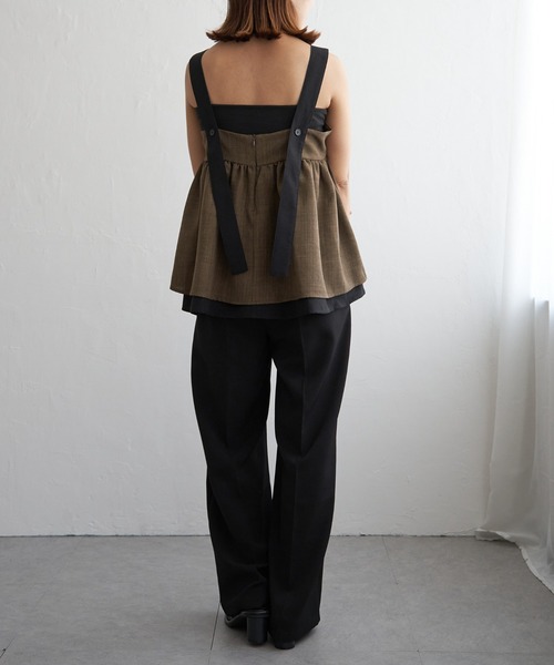 notch.（ノッチ）の「スラブツィードバイカラーキャミソール（キャミソール・レディース・ブラウン/ブラック/グレー・M）」の12枚目の写真