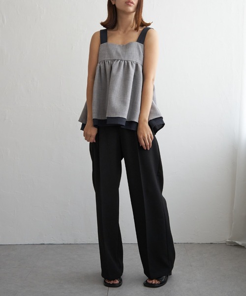 notch.（ノッチ）の「スラブツィードバイカラーキャミソール（キャミソール・レディース・ブラウン/ブラック/グレー・M）」の19枚目の写真