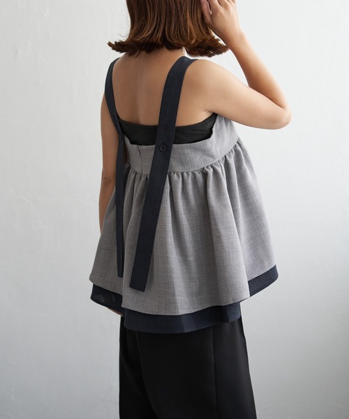 notch.（ノッチ）の「スラブツィードバイカラーキャミソール（キャミソール・レディース・ブラウン/ブラック/グレー・M）」の16枚目の写真