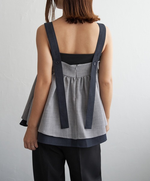 notch.（ノッチ）の「スラブツィードバイカラーキャミソール（キャミソール・レディース・ブラウン/ブラック/グレー・M）」の14枚目の写真