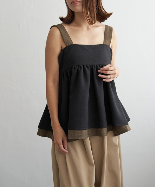 notch.（ノッチ）の「スラブツィードバイカラーキャミソール（キャミソール・レディース・ブラウン/ブラック/グレー・M）」の22枚目の写真