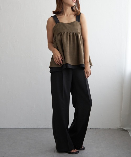 notch.（ノッチ）の「スラブツィードバイカラーキャミソール（キャミソール・レディース・ブラウン/ブラック/グレー・M）」の8枚目の写真