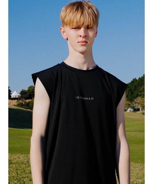 IRISHMAN(アイリッシュマン)の「【REFLECT】cool fit sleeveless mock neck / クールフィットノースリーブモックネック(UNISEX)(ベスト・メンズ・グレー/ブラック・XL/L/M)」の2枚目の写真