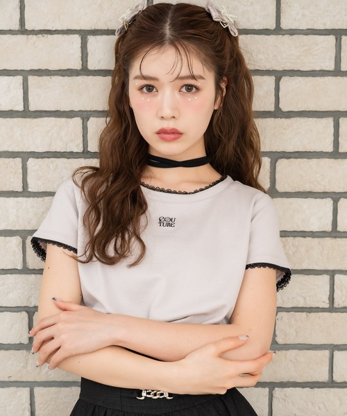 couture BY ROJITA（クチュールバイロジータ）の「リボンチョーカー刺繍Tシャツ（Tシャツ/カットソー・レディース・ブラック/ピンク/ホワイト・FREE）」の16枚目の写真