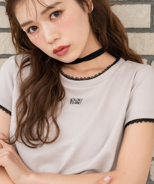 couture BY ROJITA（クチュールバイロジータ）の「リボンチョーカー刺繍Tシャツ（Tシャツ/カットソー・レディース・ブラック/ピンク/ホワイト・FREE）」の17枚目の写真