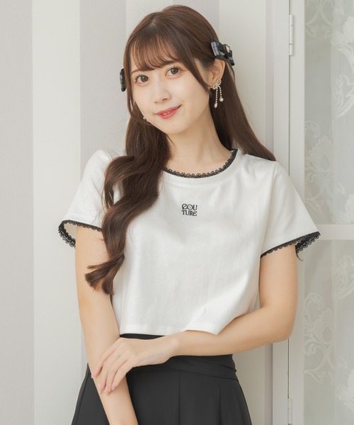 couture BY ROJITA（クチュールバイロジータ）の「リボンチョーカー刺繍Tシャツ（Tシャツ/カットソー・レディース・ブラック/ピンク/ホワイト・FREE）」の22枚目の写真