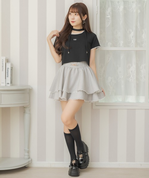 couture BY ROJITA（クチュールバイロジータ）の「リボンチョーカー刺繍Tシャツ（Tシャツ/カットソー・レディース・ブラック/ピンク/ホワイト・FREE）」の11枚目の写真