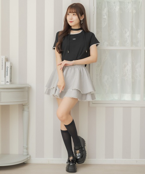 couture BY ROJITA（クチュールバイロジータ）の「リボンチョーカー刺繍Tシャツ（Tシャツ/カットソー・レディース・ブラック/ピンク/ホワイト・FREE）」の12枚目の写真