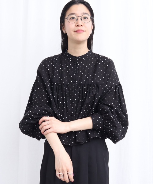 fig London(フィグロンドン)の「CottonCupra lawn short blouse(シャツ/ブラウス・レディース・ドット/ブラック・FREE)」の16枚目の写真