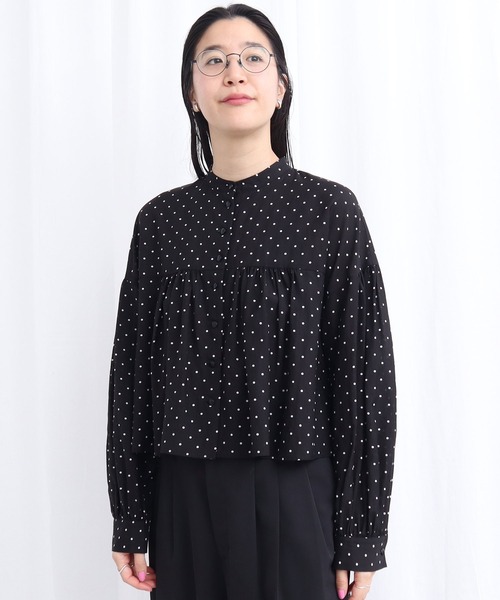 fig London(フィグロンドン)の「CottonCupra lawn short blouse(シャツ/ブラウス・レディース・ドット/ブラック・FREE)」の18枚目の写真