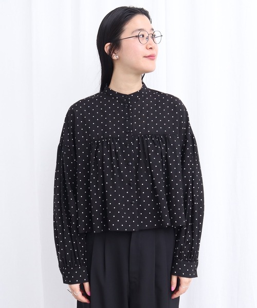 fig London(フィグロンドン)の「CottonCupra lawn short blouse(シャツ/ブラウス・レディース・ドット/ブラック・FREE)」の19枚目の写真