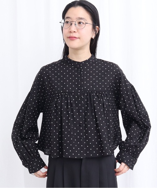fig London(フィグロンドン)の「CottonCupra lawn short blouse(シャツ/ブラウス・レディース・ドット/ブラック・FREE)」の20枚目の写真