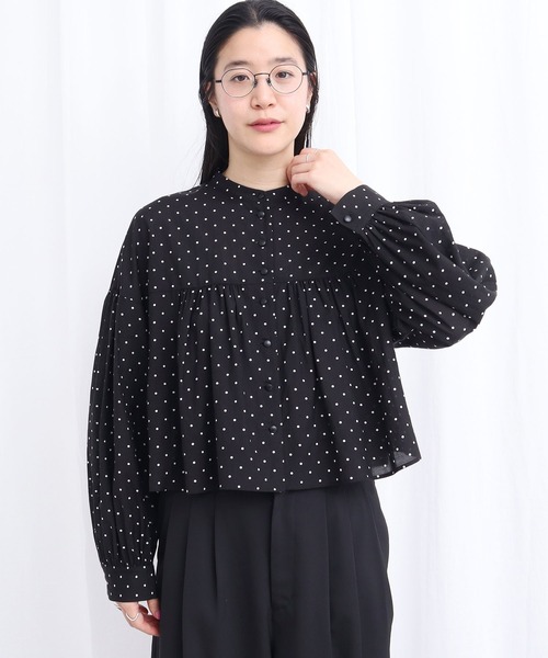 fig London(フィグロンドン)の「CottonCupra lawn short blouse(シャツ/ブラウス・レディース・ドット/ブラック・FREE)」の21枚目の写真