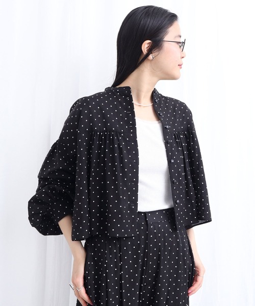 fig London(フィグロンドン)の「CottonCupra lawn short blouse(シャツ/ブラウス・レディース・ドット/ブラック・FREE)」の3枚目の写真