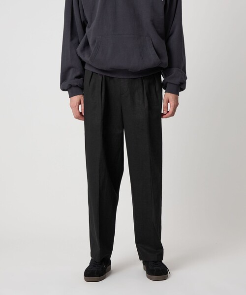 Steven Alan＞ コットン/リネン ツイル イン ツープリーツ