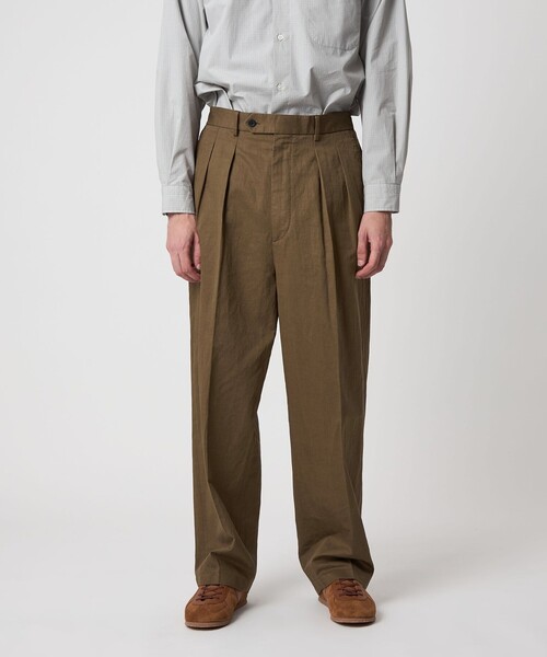 ＜Steven Alan＞ヴィンテージツイル インツープリーツドレストラウザーズ STEVEN ALAN スラックス 「Steven Alan」 ウール フラノ インツー