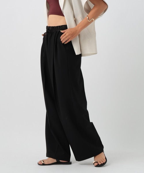 BAYFLOW（ベイフロー）の「サテン切替ワイドスラックス（その他パンツ・レディース・ブラック/グレー/ベージュ・FREE）」の2枚目の写真