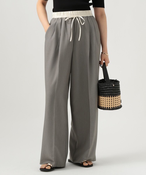 BAYFLOW（ベイフロー）の「サテン切替ワイドスラックス（その他パンツ・レディース・ブラック/グレー/ベージュ・FREE）」の6枚目の写真